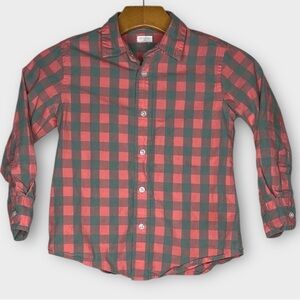 Crewcuts Kids Checkered Button-Down Shirt in Orange and Green Boys Size 12